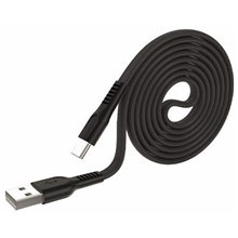 Lamtech Type-C 3.0A Flat Charging Cable 1m Black  Φορτιστές - Καλώδια