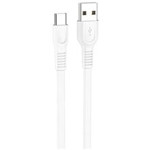 Lamtech Type-C 3.0A Flat Charging Cable 1M White  Φορτιστές - Καλώδια