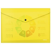 Φάκελος Κουμπί ErichKrause Α4 Glossy Neon Yellow 50309  Ντοσιέ