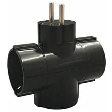 LAMTECH POWER SOCKET SPLITTER WITH 3 SCHUKO OUTLETS BLACK  Πολύμπριζα - UPS