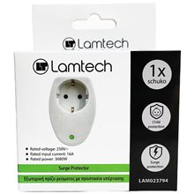 LAMTECH SURGE PROTECTOR 16A 250V 3680W WHITE  Πολύμπριζα - UPS