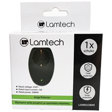 LAMTECH SURGE PROTECTOR 16A 250V 3680W BLACK  Πολύμπριζα - UPS