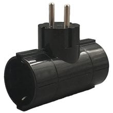 LAMTECH POWER SOCKET SPLITTER WITH 2 SCHUKO OUTLETS BLACK  Πολύμπριζα - UPS