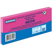 Αυτοκόλλητες Σημειώσεις Donau Neon 51x38mm 3τεμ. 100φ. Ροζ 7585011-16  Post It - Χαρτάκια
