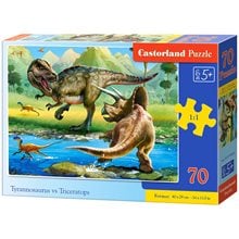 Παζλ Castorland 70 τμχ 40x29cm Tyrannosaurus Vs Triceratops B-070084  Παζλ Παιδικά