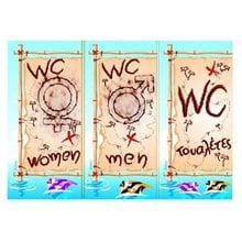 Αυτοκόλλητη Σήμανση - Καρτέλα WC (WC- Man- Woman)  Σήμανση - Επιγραφές