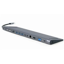 CABLEXPERT USB TYPE-C 9-IN-1 MULTIPORT ADAPTER (USB HUB + HDMI + VGA + PD + CARD READER + LAN + 3.5MM)  Card Readers - Usb Hubs
