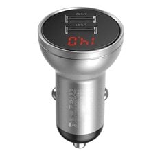 Baseus Car Charger Digital Display Ασημί (24W)  (CCBX-0S) (BASCCBX-0S)  Φορτιστές Αυτοκινήτου