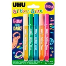 Κόλλα Uhu Glitter Glue 5x10ml Glow In The Dark  Κόλλες
