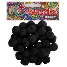 Pompons Describo 25mm Σετ 50τεμ. Μαύρο  Υλικά Κατασκευών & DIY