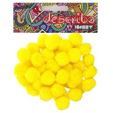 Pompons Describo 25mm Σετ 50τεμ. Κίτρινο  Υλικά Κατασκευών & DIY