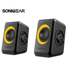SONIC GEARS USB POWERED QUAD BASS SPEAKERS 2,0 BLACK SUNNY ORANGE  Ηχεία