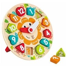 Hape Happy Puzzles Ξύλινο Ρολόι Chunky (E1622A)  Ξύλινα Παιχνίδια