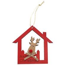 Τάρανδος Σε Σπιτάκι Στολίδι Κρεμαστό 10x9cm Xmasfest 1133275  Κρεμαστά Στολίδια