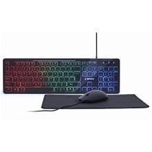 GEMBIRD 3-in-1 WIRED BACKLIGHT DESKTOP SETBLACK  Gaming Πληκτρολόγια