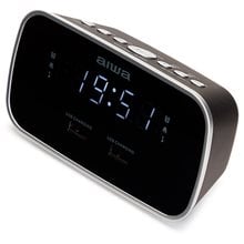 AIWA DUAL ALARM CLOCK RADIO WITH 2 CHARGING USB PORTS BLACK  Ρολόγια