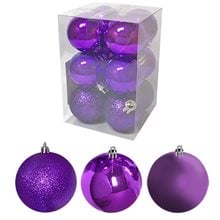 Μπάλες Μωβ Μιξ Πακ=6τεμ Φ6 Φ6cm Xmasfest 1132555  Στολίδια