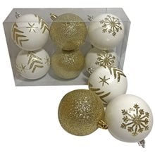 Μπάλες 4 Λευκές & 2 Χρυσές Φ7 Φ7cm Xmasfest 1132780  Στολίδια
