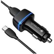 Lamtech 2xUSB 2,4A Car Charger With Type-C Cable 1M Black  Φορτιστές Αυτοκινήτου