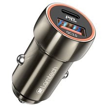 Lamtech Metal Car Charger QC3.0 & PD20W Metal Gray  Φορτιστές Αυτοκινήτου