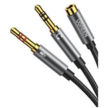 Cable Audio 2x3.5mm M/3.5mm F 0.28m UGREEN AV140 20899  Καλώδια - Adaptors