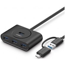Hub Type-C/USB 3.0 UGREEN CR113 Black 40850  USB Hubs