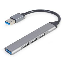 GEMBIRD 4-PORT USB HUB (USB3X1 - USB2X3 PORTS) SILVER  USB Hubs