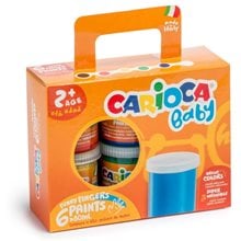 Δαχτυλομπογιές Carioca Baby (2+) 6 Χρώματα (Χ80ml)  Δακτυλομπογιές