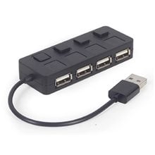 GEMBIRD 4-PORT USB 2.0 HUB WITH SWITCHES BLACK  USB Hubs