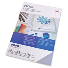 ΖΕΛΑΤΙΝΑ ΒΙΒΛΙΟΔΕΣΙΑΣ A3 REXEL 180mic 100τεμ.  Βιβλιοδεσία
