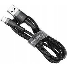 Baseus Lightning Cafule Cable 2.4A 1m Gray + Black (CALKLF-BG1) (BASCALKLF-BG1)  Φορτιστές - Καλώδια