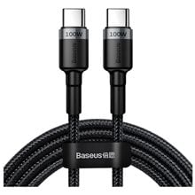 Baseus Cafule Braided USB 2.0 Cable USB-C male - USB-C male Γκρι 2m (CATKLF-ALG1) (BASCATKLF-ALG1)  Φορτιστές - Καλώδια