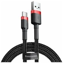 Baseus Cafule Braided USB 2.0 Cable USB-C male - USB-A male Μαύρο 2m (CATKLF-C91) (BASCATKLF-C91)  Φορτιστές - Καλώδια