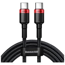 Baseus Cafule Braided USB 2.0 Cable USB-C male - USB-C male Κόκκινο 2m (CATKLF-AL91) (BASCATKLFAL91)  Φορτιστές - Καλώδια