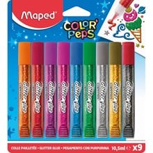 Χρυσόκολλα Maped Color Peps GLitter Glue 10.5ml 9τεμ. 813010  Κόλλες