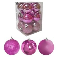 Μπάλες Ροζ Μιξ Πακ=6τεμ Φ8 Φ8cm Xmasfest 1132556  Μονόχρωμες ιδιαίτερες