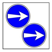 Πινακίδα Σήμανσης Infosign Αυτοκόλητο Pvc Φ7εκ 2τμχ. Υποχρεωτικής Κατευθυνσης  Σήμανση - Επιγραφές