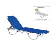 Creta Ξαπλώστρα Αλουμινίου Textilene Μπλέ, Στοιβαζόμενη Ε281,1  Ξαπλώστρες - Αιώρες - Κούνιες