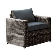 ARIZONA Πολυθρόνα Καθιστικού Κήπου ALU, Wicker Grey Brown, Μαξιλάρια Ανθρακί Ε6734,1  Καναπέδες - Καρέκλες - Πολυθρόνες