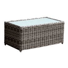 Arizona Τραπεζάκι Σαλονιού Κήπου Alu, Wicker Grey Brown, Γυαλί Tempered 5mm Ε6734,4  Τραπεζάκια Σαλονιού