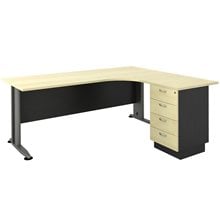 Superior Compact Δεξιά Γωνία Απόχρωση Dark Grey - Beech ΕΟ995  Γραφεία