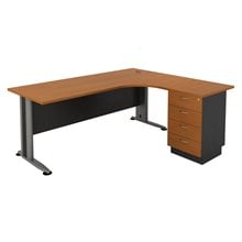 Superior Compact Δεξιά Γωνία Απόχρωση Dark Grey - Cherry ΕΟ995,1  Γραφεία
