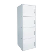 Closet Ντουλάπι Βοηθητικό Τετράφυλλο, Απόχρωση Άσπρο Ε8383,1  Μικροέπιπλα Αποθήκευσης