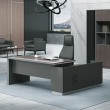 ADVANCE Γραφείο Αριστερή Γωνία Σκούρο Καρυδί - Sky Grey ΕΟ819,L  Γραφεία