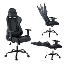 BF8350 Gaming Πολυθρόνα Γραφείου, Ανάκλιση Πλάτης έως 90°, Pu Μαύρο ΕΟ578  Καρέκλες Gaming