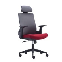 BF8900 Πολυθρόνα Γραφείου Διευθυντή, Mesh Γκρι, Ύφασμα Μπορντώ ΕΟ528,20  Καθίσματα Διευθυντικά