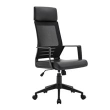 BF2500 Πολυθρόνα Γραφείου Διευθυντή Mesh Μαύρο - Pu Μαύρο ΕΟ607,1  Καθίσματα Διευθυντικά