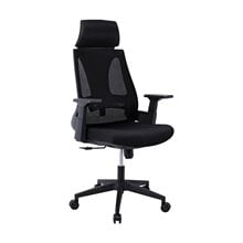 BF8750 Πολυθρόνα Γραφείου Διευθυντή, Mesh Μαύρο, Ύφασμα Μαύρο ΕΟ608,1  Καθίσματα Διευθυντικά