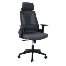Bf8750 Πολυθρόνα Γραφείου Διευθυντή, Mesh Γκρι, Ύφασμα Γκρι Εο608,2  Καθίσματα Διευθυντικά