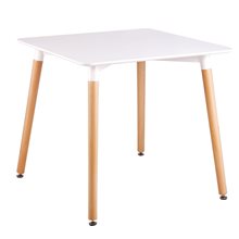 Art Τραπέζι Τραπεζαρίας Άσπρο Mdf, Πόδια Οξιά Φυσικό Ε7087,1  Τραπέζια Τραπεζαρίας & Κουζίνας